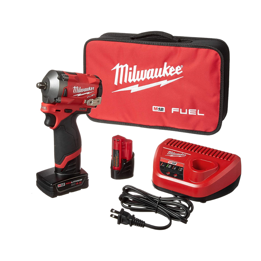 MILWAUKEE 2554-22 M12 FUEL Stubby 3/8 in. Impact Wrench Kit