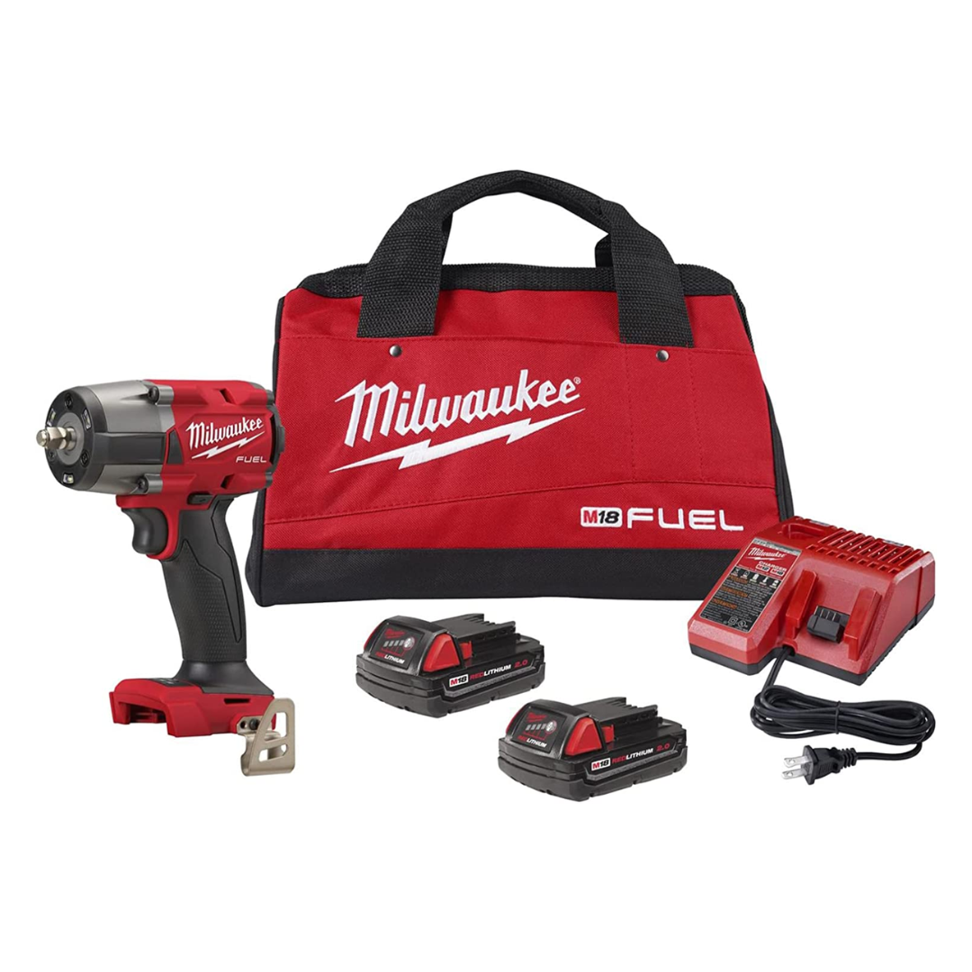 MILWAUKEE 2960-22CT M18 FUEL 3/8" Cordless Mid-Torque Impact Wrench w/ Friction Ring CP2.0 Battery Kit