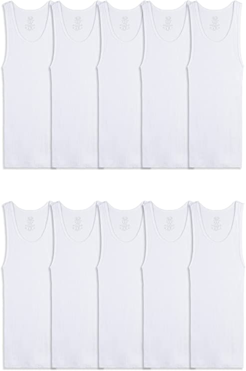 Fruit of the Loom Boys' Cotton Tank Top Undershirt (Multipack)