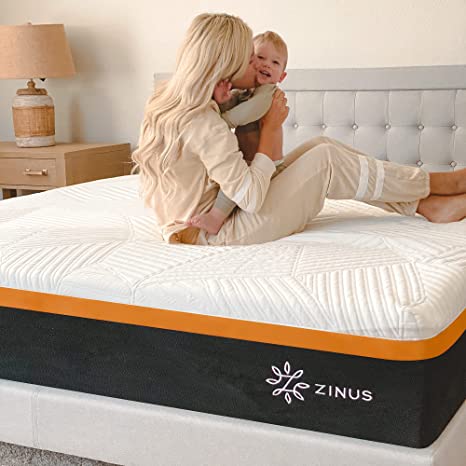 ZINUS 10 Inch Cooling Copper ADAPTIVE Pocket Spring Hybrid Mattress, Off-White