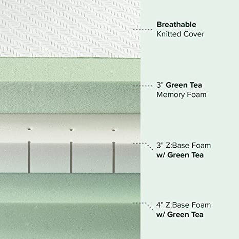 ZINUS 10 Inch Green Tea Luxe Memory Foam Mattress