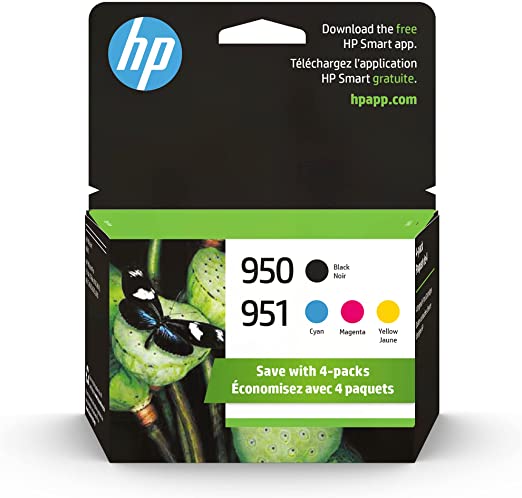 HP 950/951 X4E06AN#140 Black, Cyan, Magenta, Yellow Standard Yield Ink Cartridge, 4-Pack