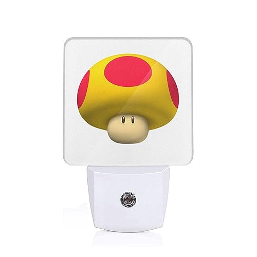 Mushroom Plug in Night Light for Kids [2-Pack],Boys LED Night Lights Plug into Wall, Dusk-to-Dawn Sensor, Cute Nursery Nightlight, for Kids Room, Bedroom Decor, Children Gift