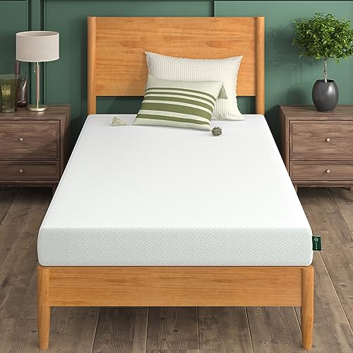 ZINUS 6 Inch Green Tea Memory Foam Mattress / Patented Custom Contour Support / Sturdy Base Foam/ CertiPUR-US Certified / Bed-in-a-box , Narrow Twin, White