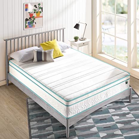 ZINUS 12 Inch Memory Foam Spring Hybrid Mattress/Euro Top Innerspring Mattress