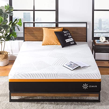 ZINUS 12 Inch Cooling Copper ADAPTIVE Pocket Spring Hybrid Mattress, Off-White