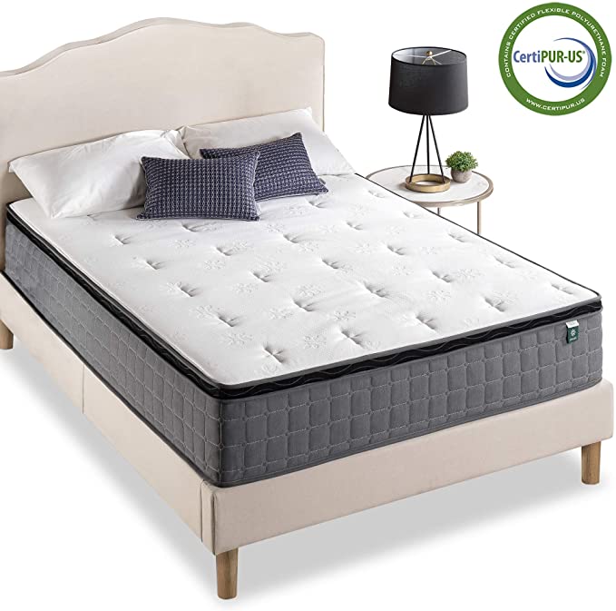 ZINUS 12 Inch Cool Touch Comfort Gel-Infused Hybrid Mattress