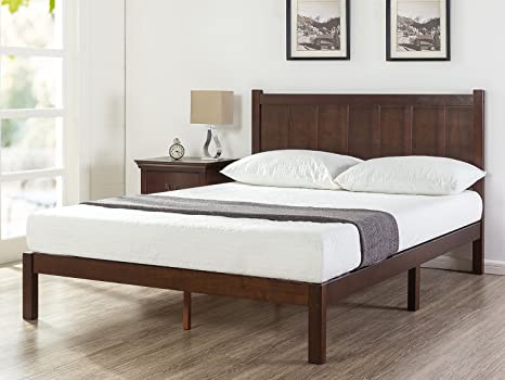 Zinus Adrian Wood Rustic Style Platform Bed with Headboard/No Box Spring Needed/Wood Slat Support & 12 Inch Gel-Infused Green Tea Memory Foam Mattress