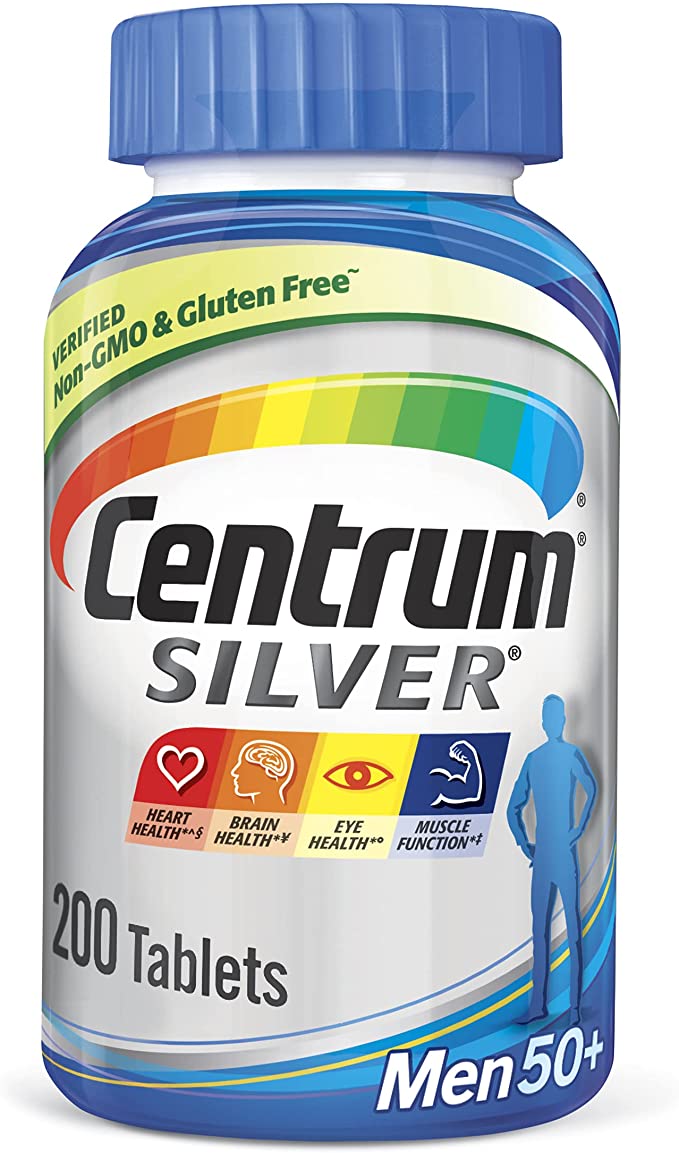 Centrum Silver Multivitamin for Men 50 Plus and Mineral Supplement Tablets, 200 Ct