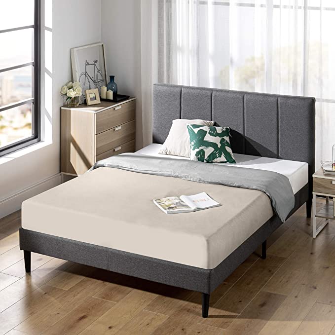 ZINUS Maddon 35" Upholstered Platform Bed Frame - Grey, Twin