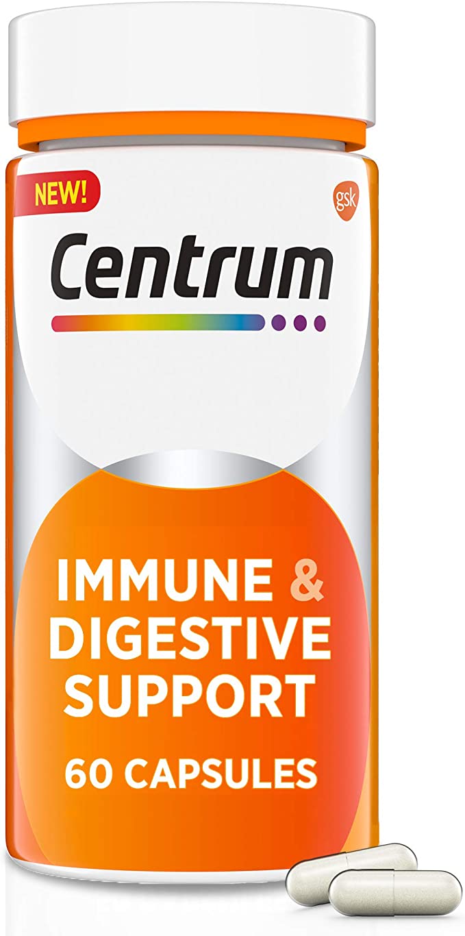 Centrum Immune & Digestive Support, Probiotic Supplement with Vitamin C, Zinc, Organic Botanical Blend, Bacillus Coagulans for Immune Support