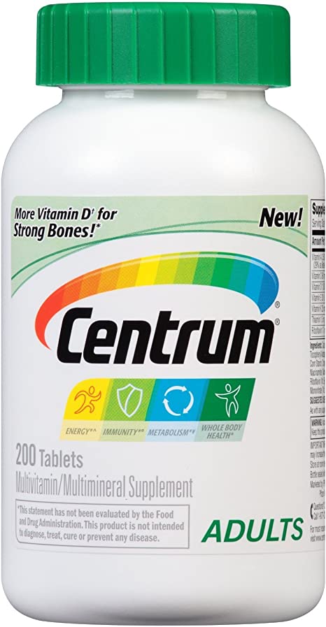 Centrum Adult Multivitamin/Multimineral Supplement, 200 Count (Pack of 3)