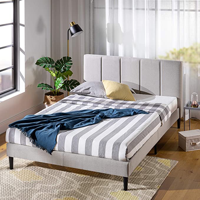 ZINUS Maddon 35" Upholstered Platform Bed Frame - Beige, Full