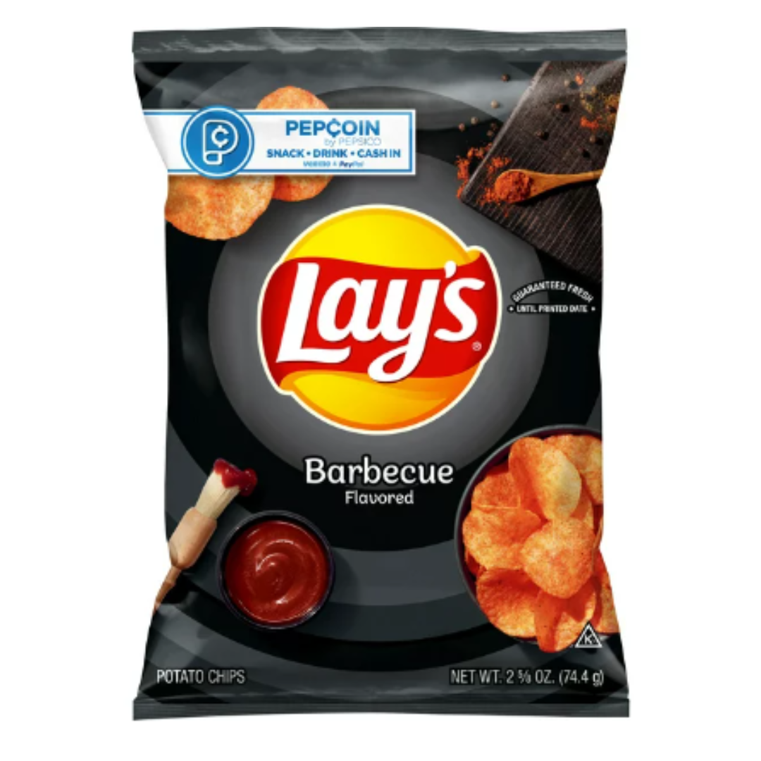 Lay's Barbecue Flavored Potato Chips, 2 5/8 Ounce