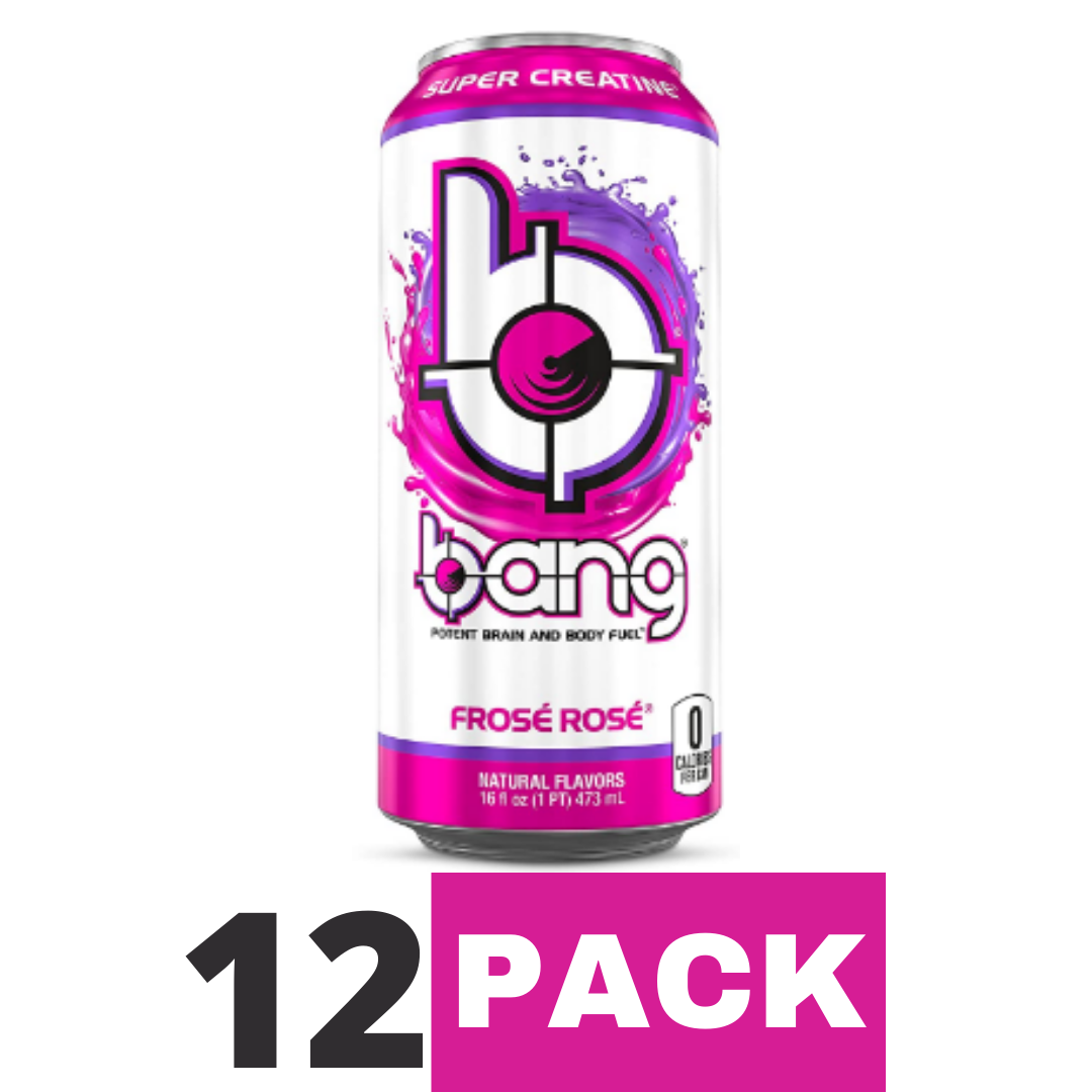 Bang Frose Rose Energy Drink, Sugar Free with Super Creatine 16 Ounce - Pack of 12