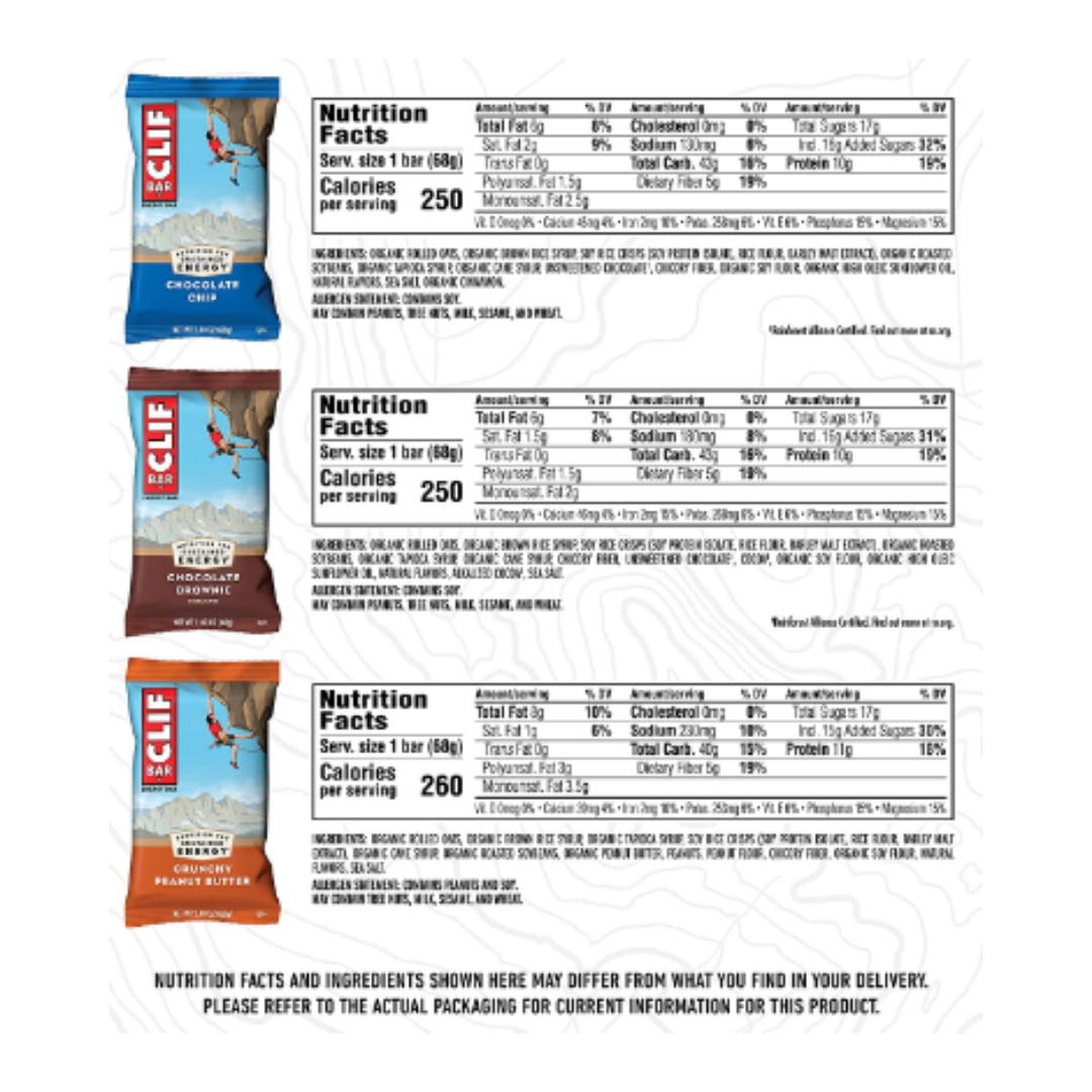 CLIF BARS - Energy Bars - Best Sellers Variety Pack- Made with Organic Oats - Plant Based, 2.4 Ounce Protein Bars - 16 Count Packaging & Assortment May Vary