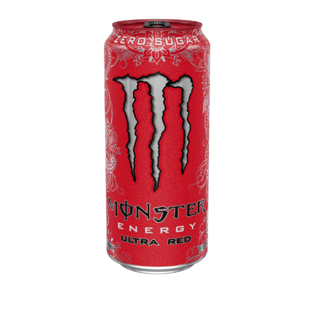 Monster Energy Ultra Red, Sugar Free Energy Drink 16 Ounce - Pack of 24