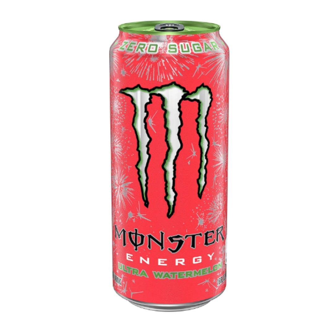 Monster Energy Ultra Watermelon, Sugar Free Energy Drink 16 Ounce - Pack of 24