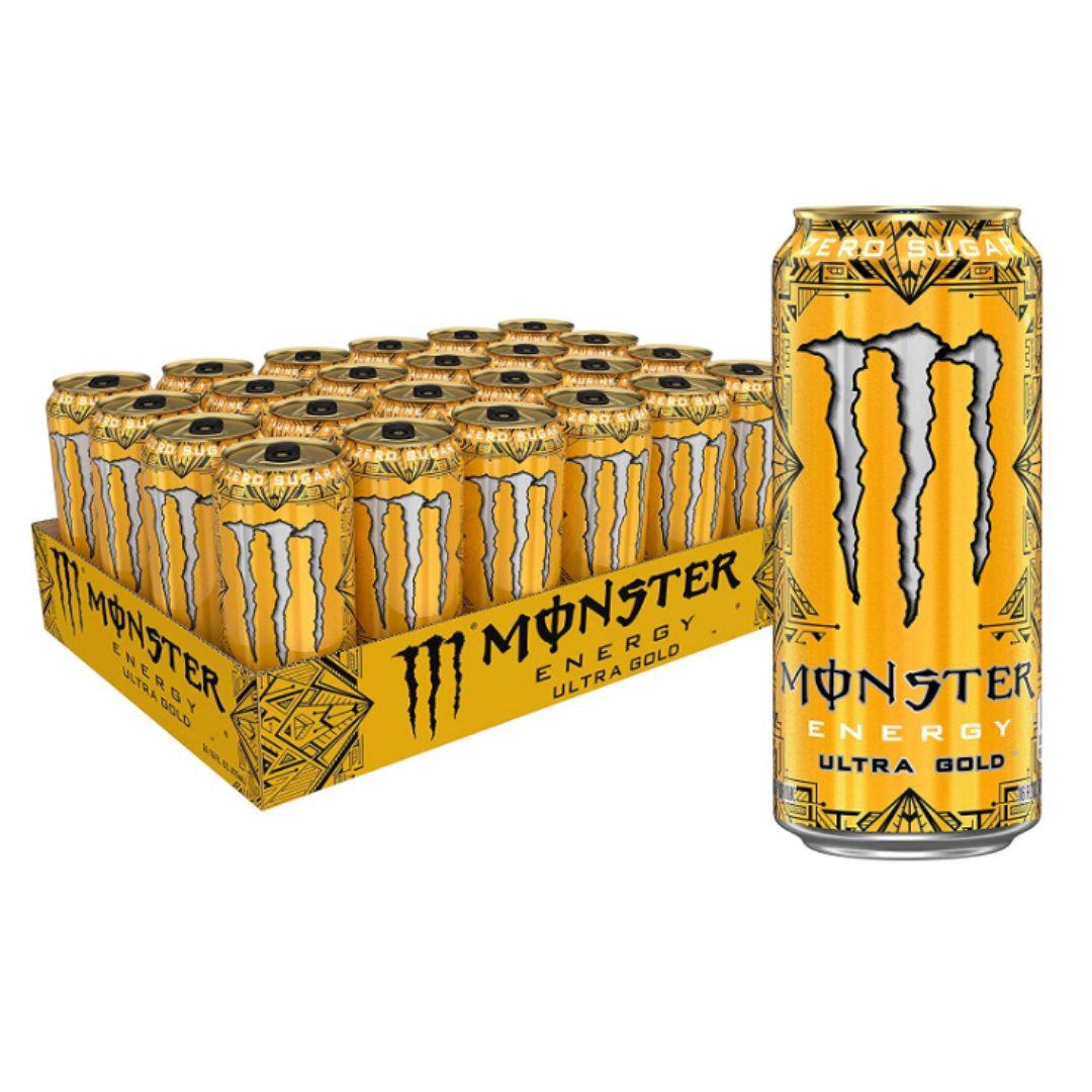 Monster Energy Ultra Gold, Sugar Free Energy Drink 16 Ounce - Pack of ...