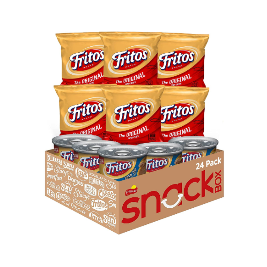 Fritos Original Corn Chips & Bean Dip Cups Variety Pack, Single Serve Portions - 24 Count