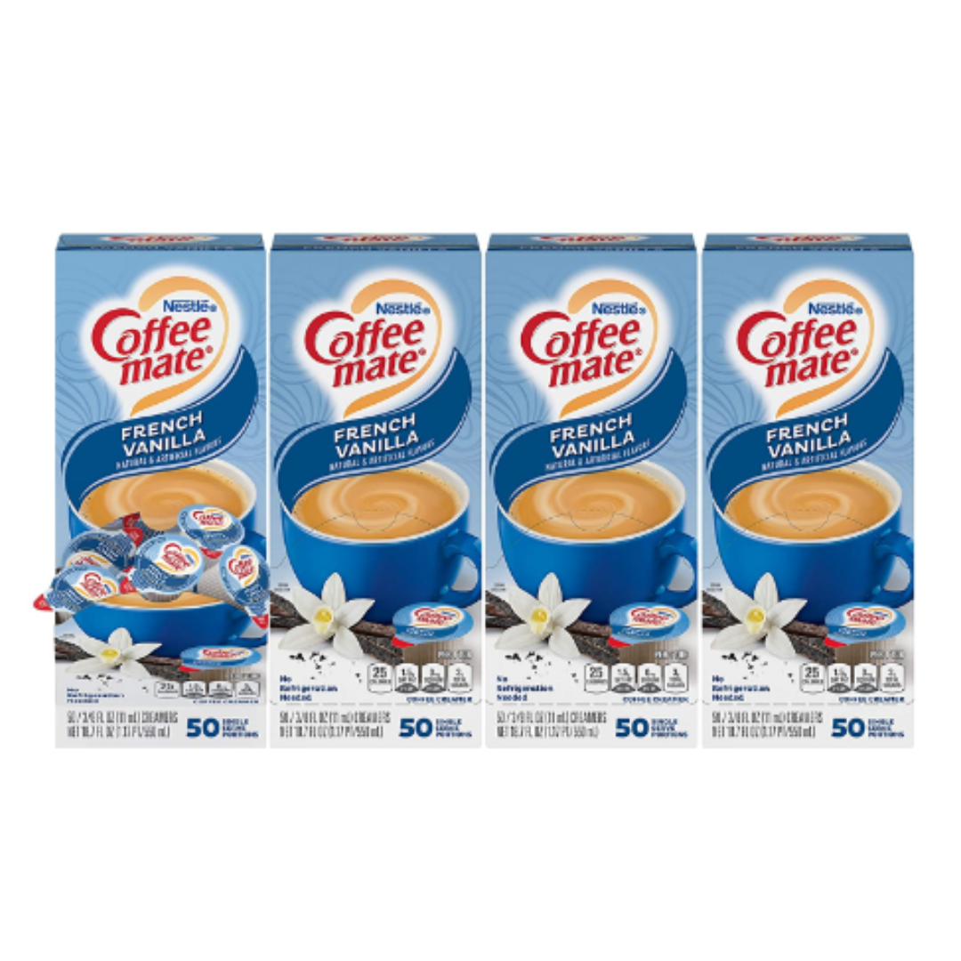 Nestle Coffee mate Coffee Creamer, French Vanilla, 50 Count - Pack of 4
