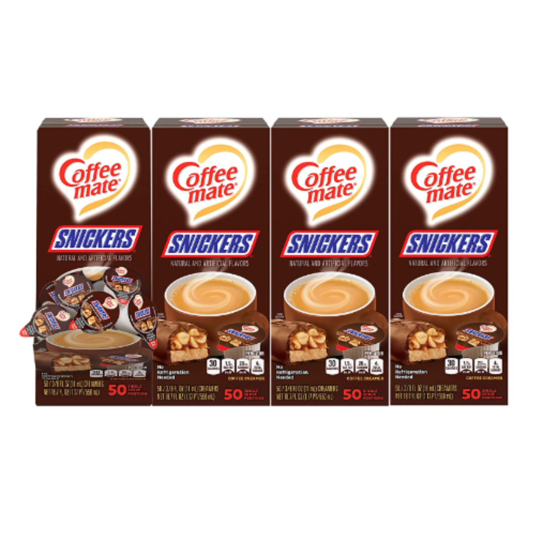 Nestle Coffee mate Coffee Creamer, Snickers, 50 Count - Pack of 4