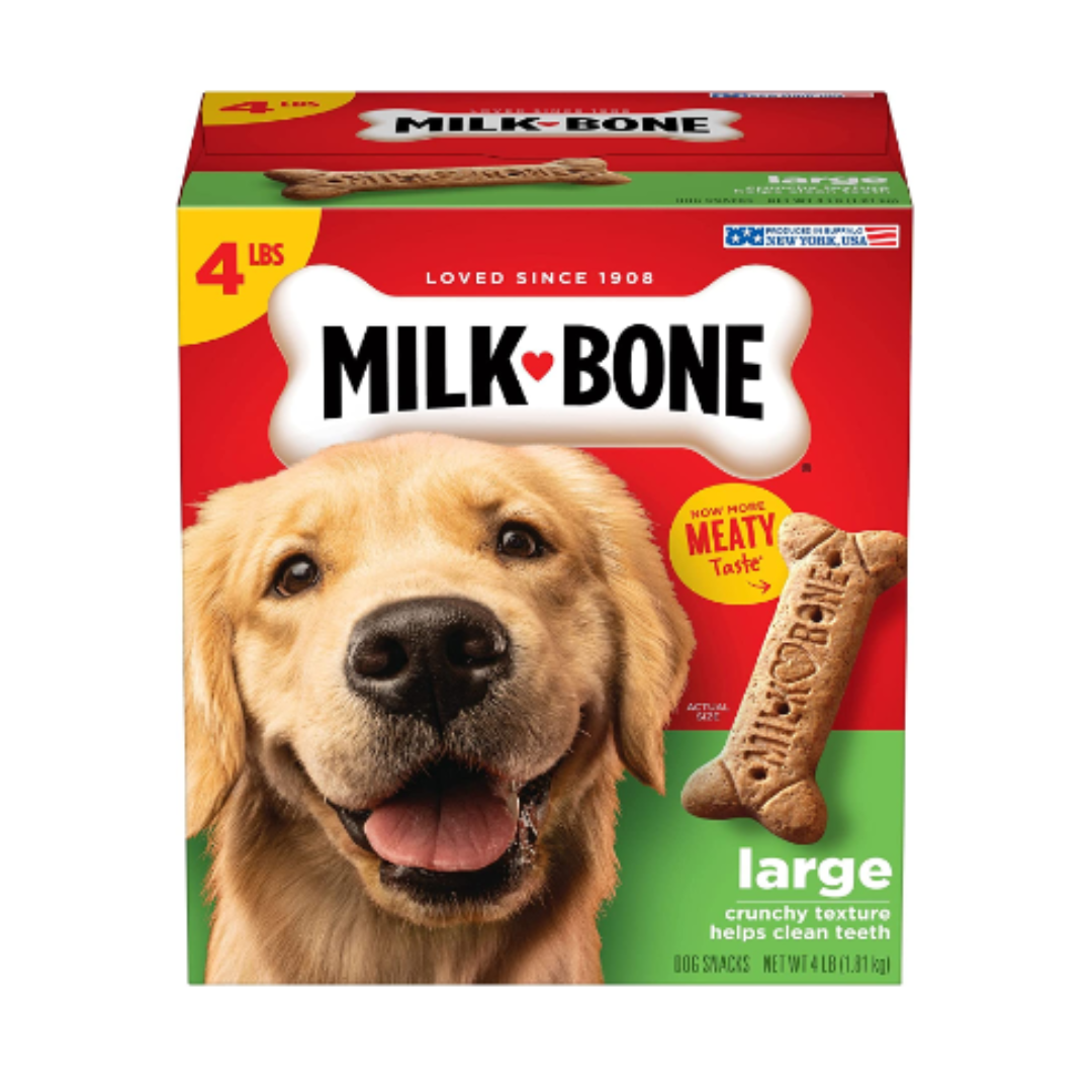 Milk-Bone Original Dog Treat Biscuits, Crunchy Texture Helps Clean Teeth, Large, 4 Pounds - Pack of 2