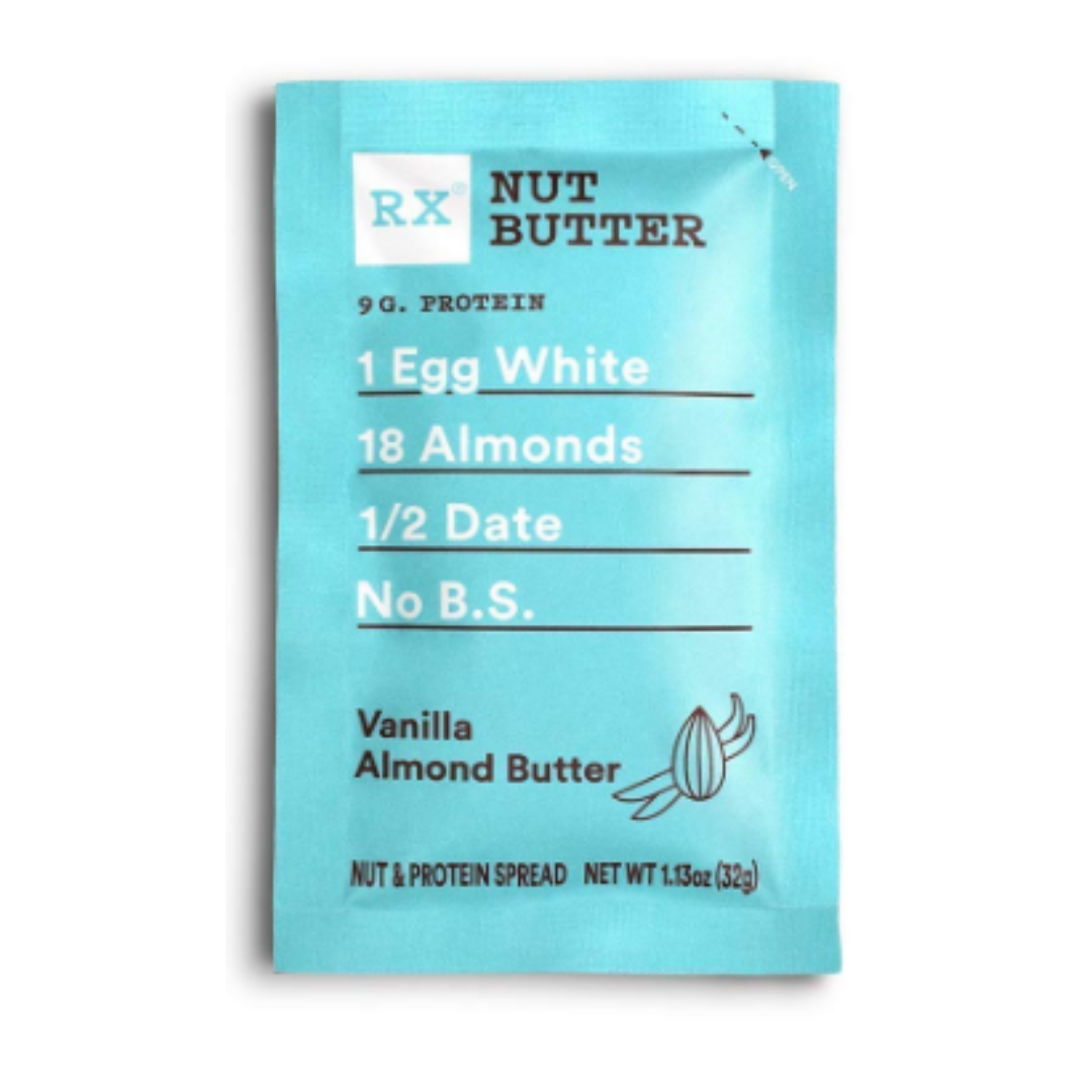 RX Nut Butter, Vanilla Almond Butter, Keto Snack, Gluten Free, 1.13 Ounce - Pack of 10