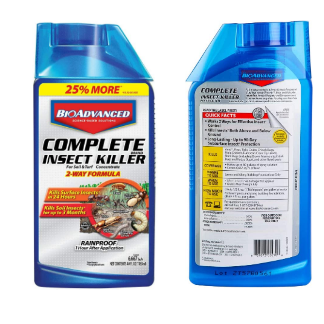 BioAdvanced 700270B Science-Based Solutions Grub, Ant & Mosquito Killer for Lawns, Pest Control, 40 Ounce, Concentrate