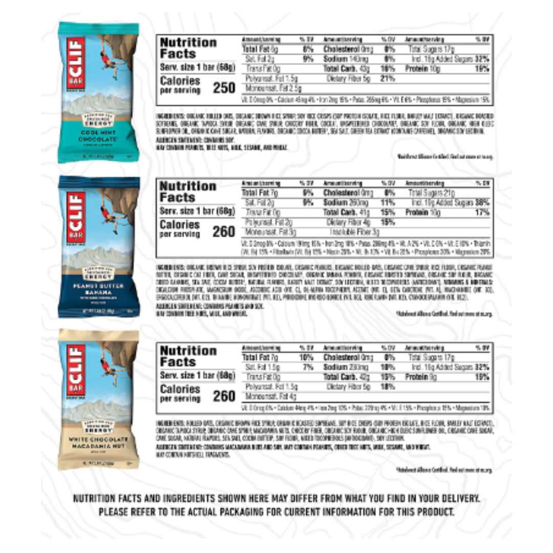 CLIF BARS - Energy Bars - Best Sellers Variety Pack- Made with Organic Oats - Plant Based, 2.4 Ounce Protein Bars - 16 Count Packaging & Assortment May Vary