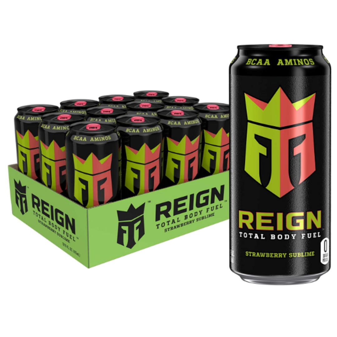Reign Total Body Fuel, Strawberry Sublime, Fitness & Performance Drink 16 Ounce - Pack of 12