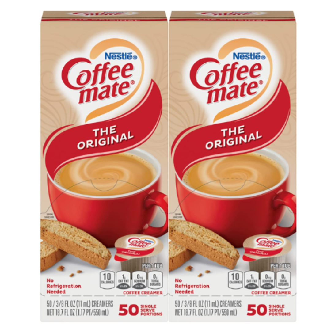 Nestle Coffee Mate Liquid Creamer Original, 50 Count - Pack of 2