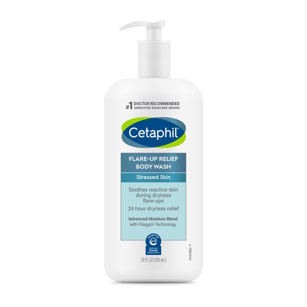 Cetaphil Flare-Up Relief Body Wash, 20 Oz - with colloidal oatmeal to Help Soothe and Condition Ultra-Dry, Stressed, Sensitive Skin