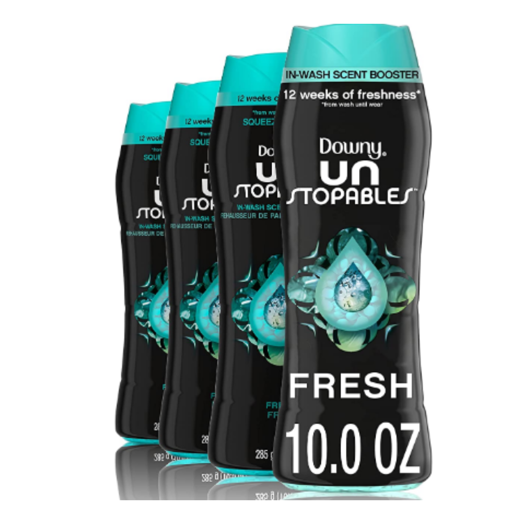 Downy Unstopables Laundry Scent Booster Beads for Washer, Fresh, 10 Ounce - Pack of 4