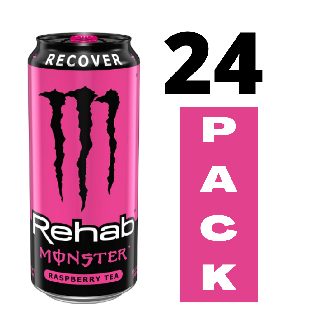 Monster Rehab Raspberry Tea, Energy Iced Tea, 15.5 Ounce - Pack of 24