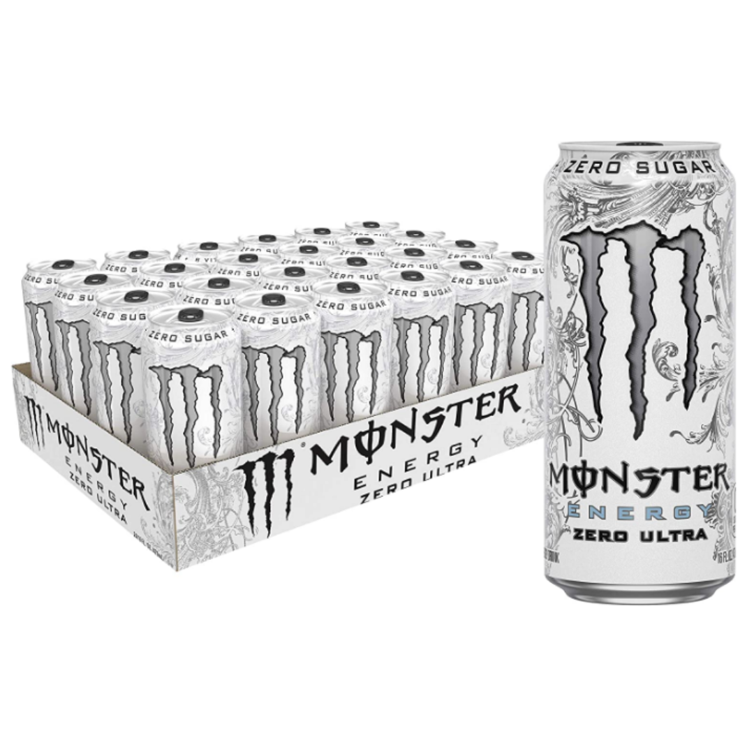 Monster Energy Zero Ultra, Sugar Free Energy Drink 16 Ounce - Pack of 24
