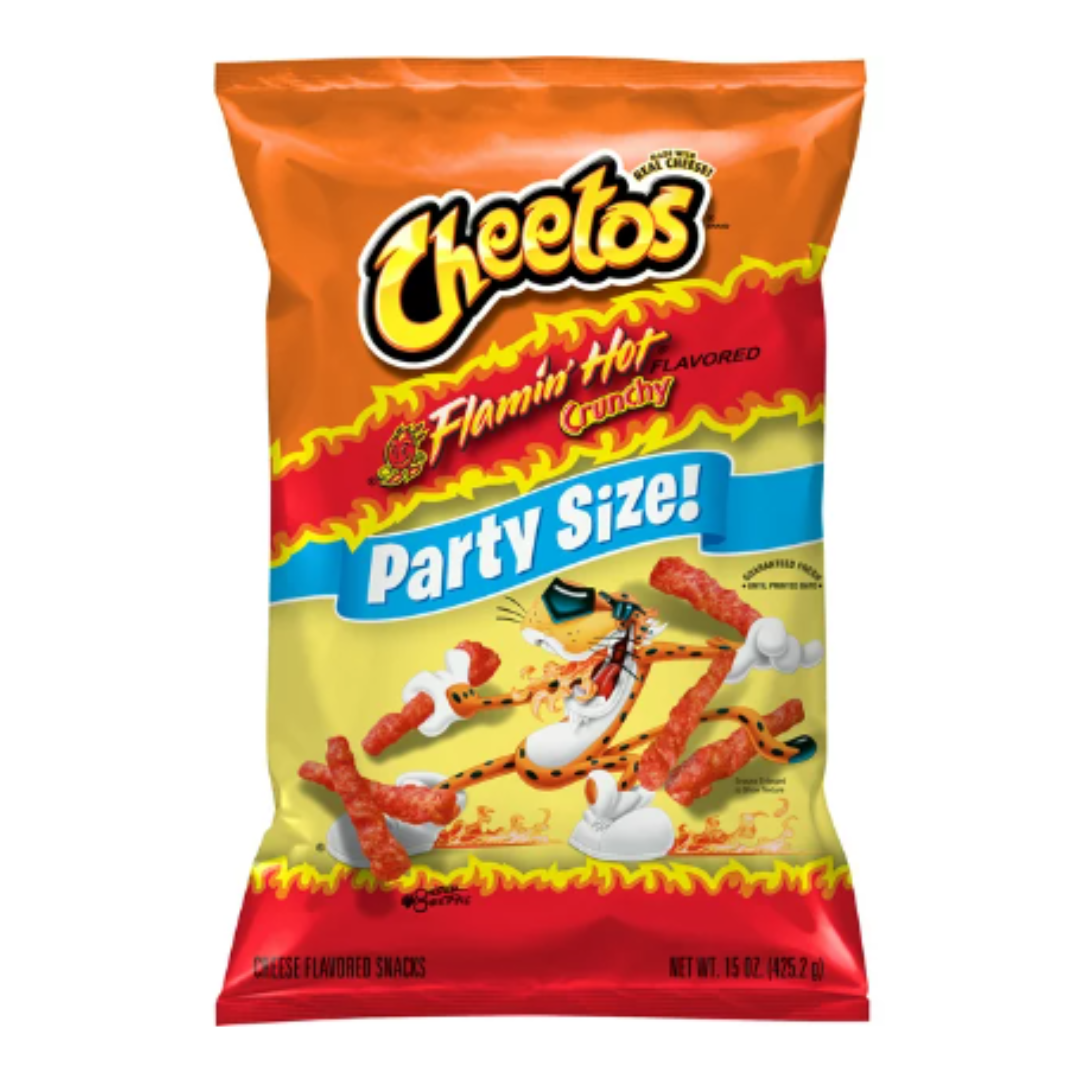 Cheetos Crunchy Flamin' Hot Cheese Flavored Snacks, Party Size, 15 Ounce