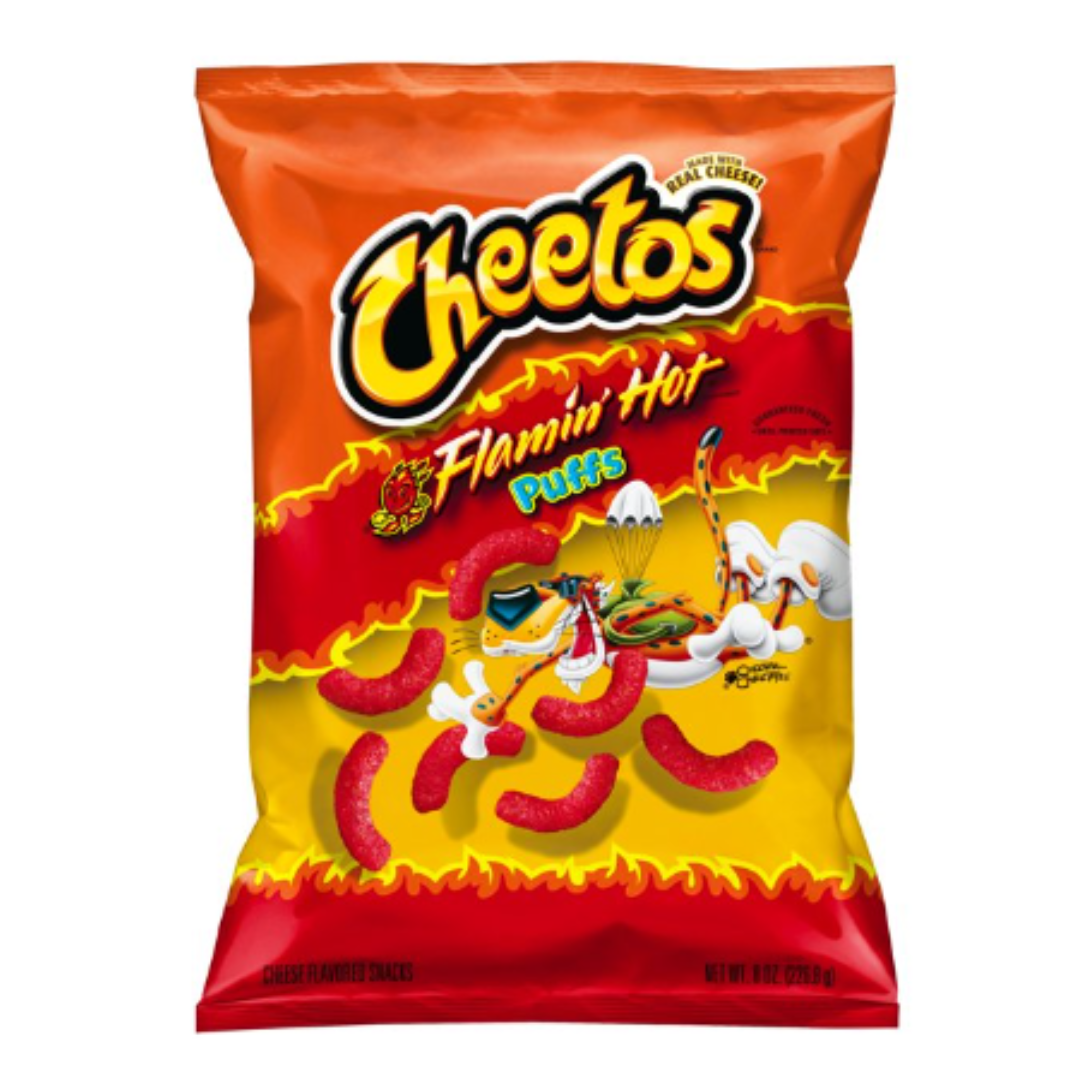 Cheetos Puffs Flamin' Hot Cheese Flavored Snacks, 8 Ounce