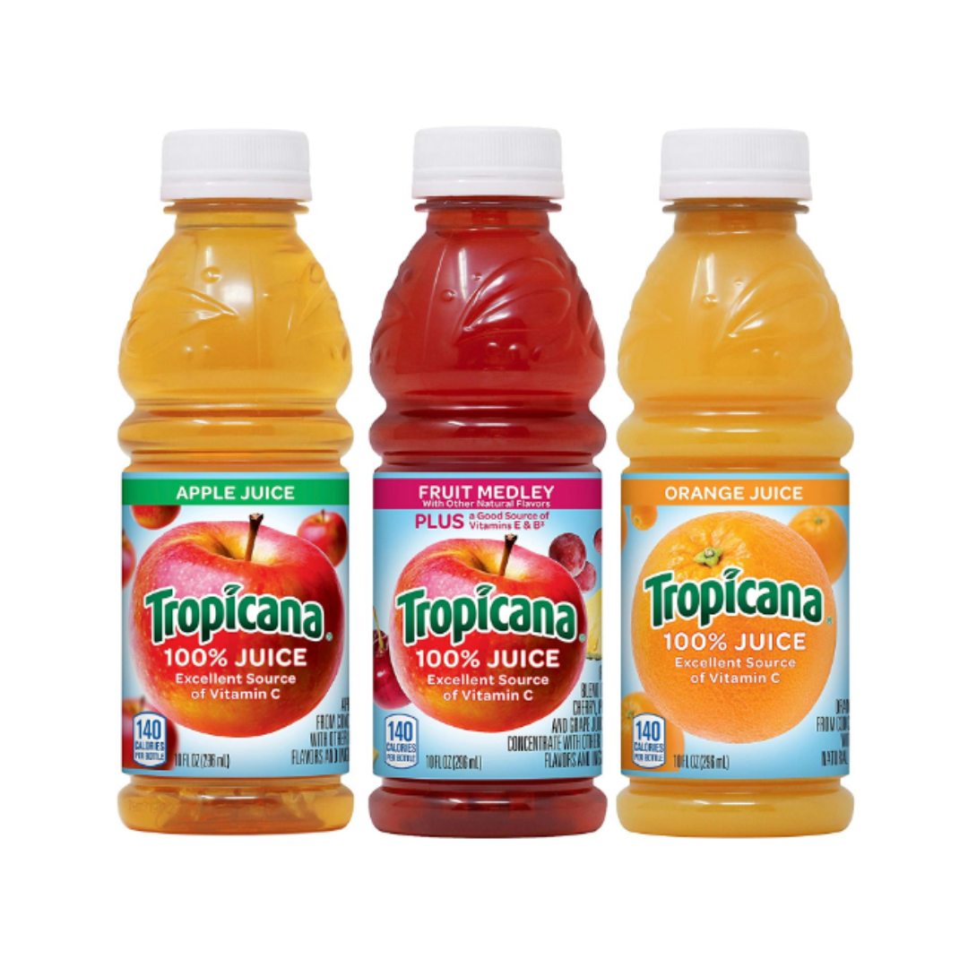 Tropicana 100% Juice 3-flavor Classic Variety Pack, 10 Fl Oz - Pack of 24