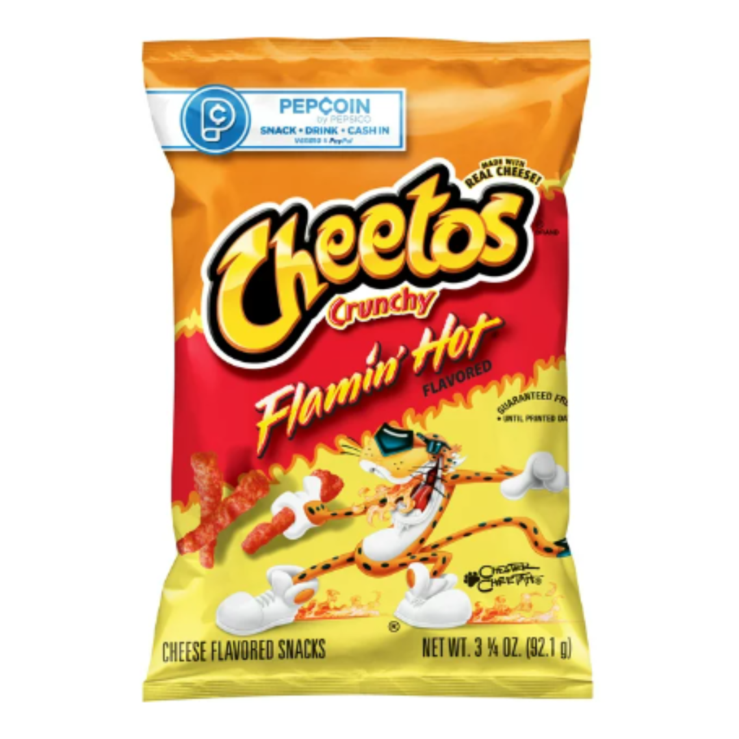 Cheetos Crunchy Flamin' Hot Cheese Flavored Snacks, 3.25 Ounce