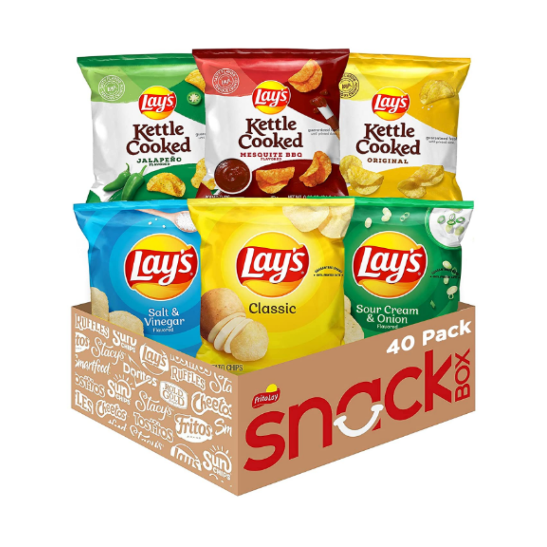 Lay's and Lay's Kettle Cooked Potato Chips Variety Pack - 40 Count