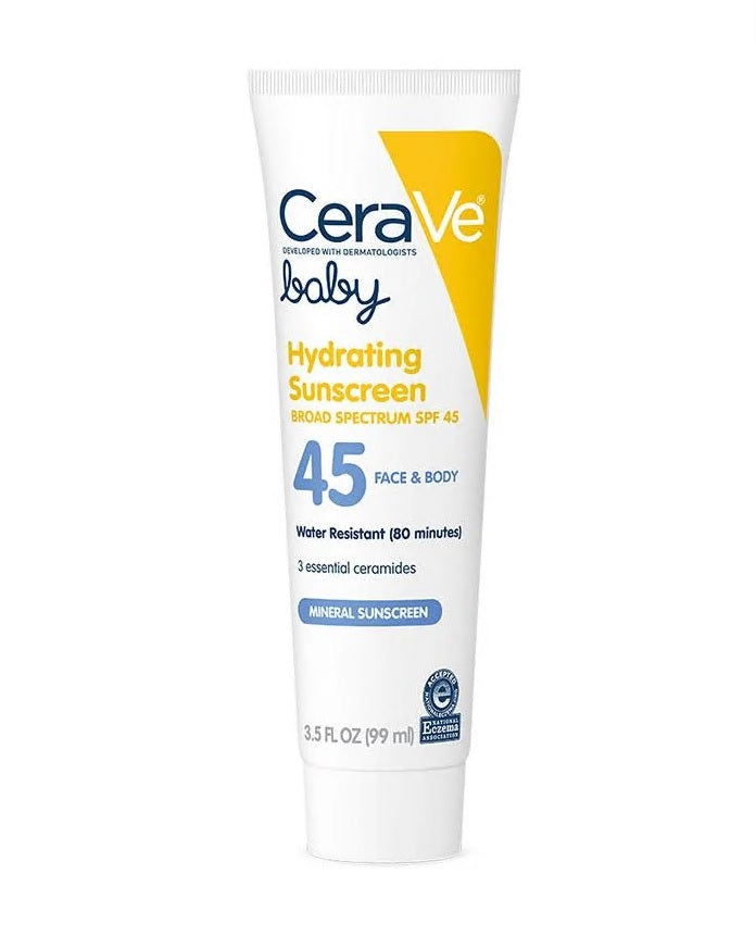 CeraVe Baby Hydrating Sunscreen Lotion, 3.5 Oz - with Broad Spectrum SPF 45