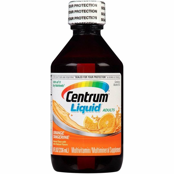 Centrum Liquid Multivitamin for Adults, Multivitamin/Multimineral Supplement with B Vitamins and Antioxidants, Citrus Flavor - 8 Fl Oz