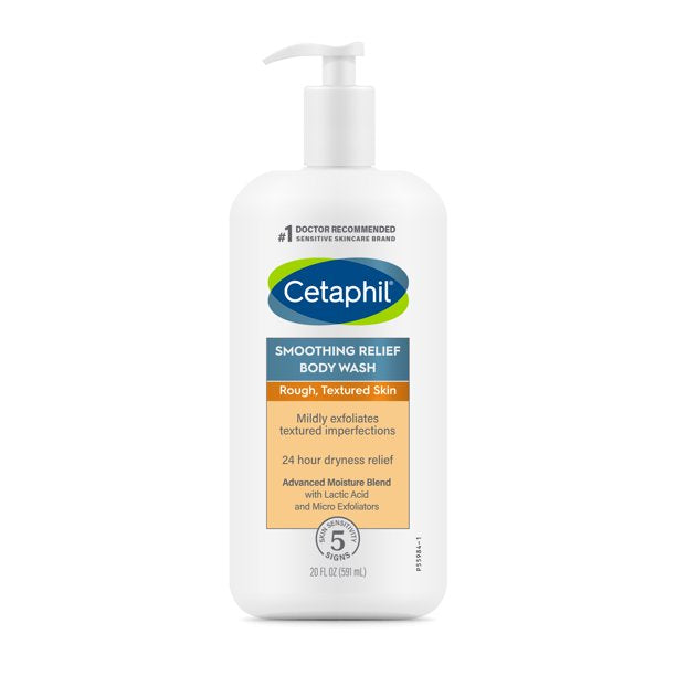 Cetaphil Smoothing Relief Body Wash, 20 Oz - with Lactic Acid and Micro Exfoliators