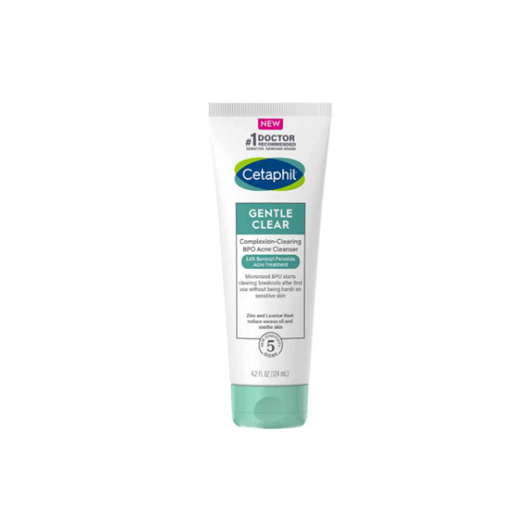 Cetaphil Acne Face Wash, Gentle Clear Complexion-Clearing BPO Cleanser - 4.2 oz