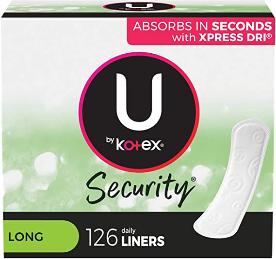 U by Kotex Security Lightdays Panty Liners Light Absorbency Long, Unscented - 126 Count