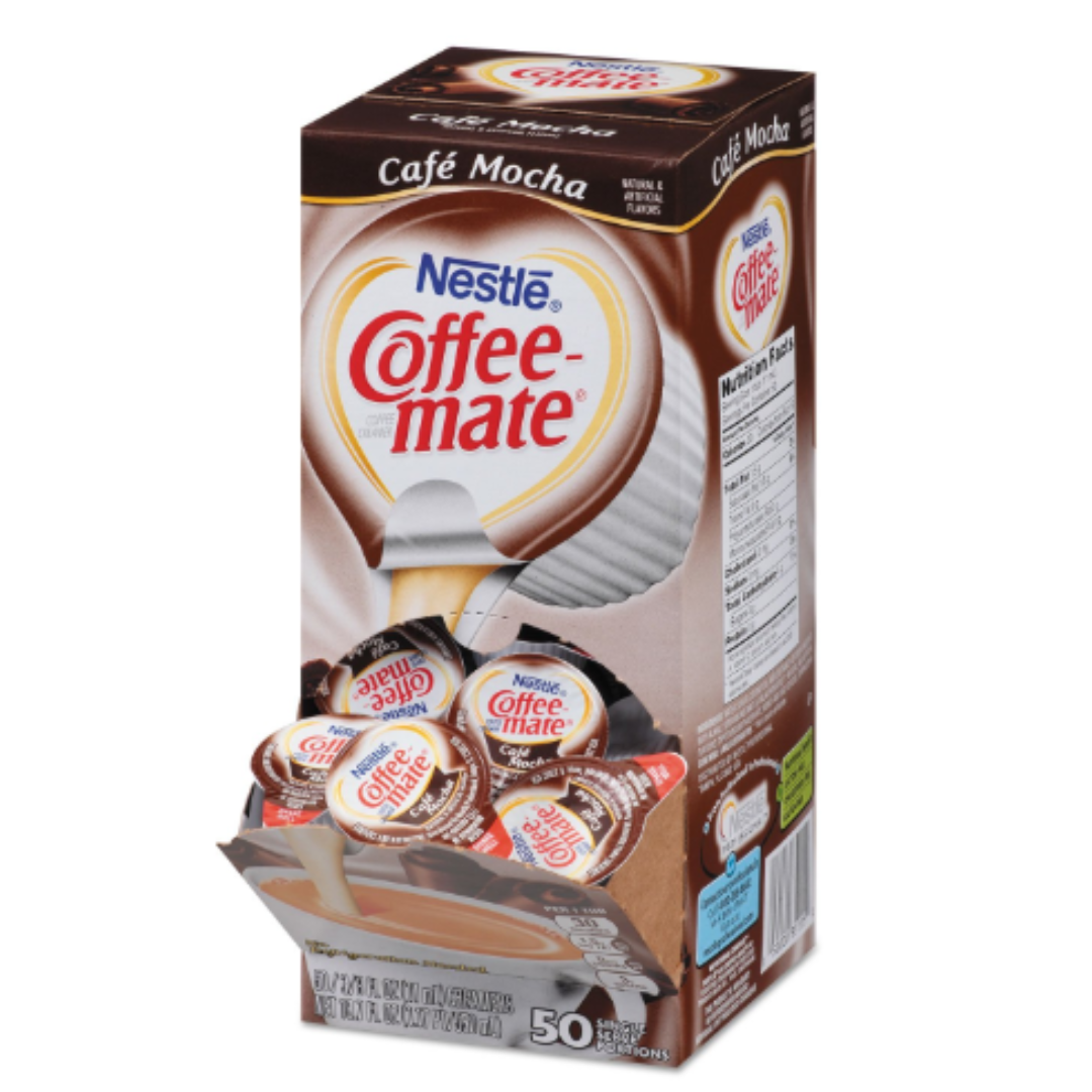Coffee Mate Liquid Coffee Creamer Cafe Mocha, 0.38 Ounce, 50 Count - Pack of 4