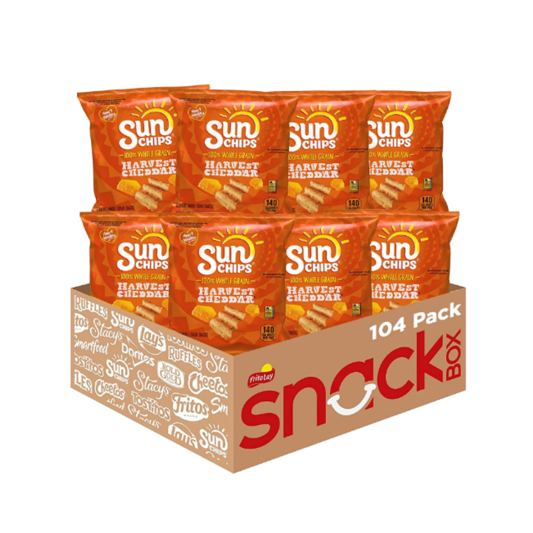 SunChips Harvest Cheddar Flavored Multigrain Snacks, 1 Ounce - Pack of 104