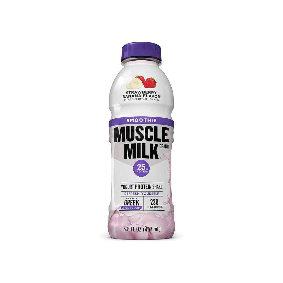 Muscle Milk Smoothie Protein Yogurt Shake, Strawberry Banana, 15.8 fl Ounce - Pack of 12