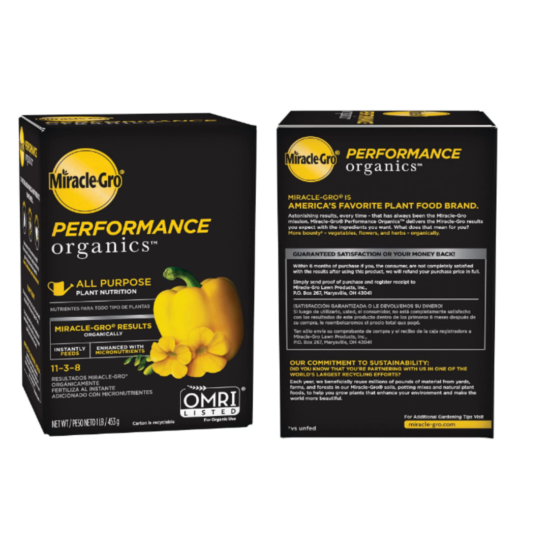 Miracle-Gro Performance Organics All Purpose Plant Nutrition, 1 lb - Feeds up to 200 sq. ft.
